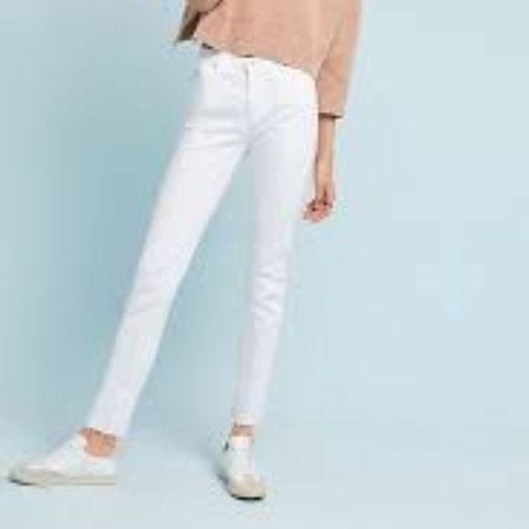 AG ADRIANO GOLDSCHMIED THE STEVIE ANKLE SLIM STRAIGHT ANKLE WHITE DENIM - Picture 1 of 11